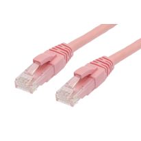 0.25m Cat 5E RJ45 - RJ45 Network Cable Pink 