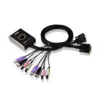 Aten Petite KVM | CS682 2-Port USB DVI KVM with audio 1.2m Cable and Remote Port Selector  