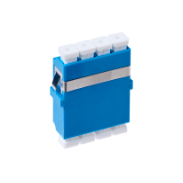 LC OS1/OS2 Singlemode Through Coupler Flangeless Quad Ceramic Sleeve | Blue