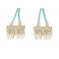 0.5m SC-SC OM4 Multimode Fibre Optic Cable: Aqua