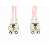2m LC-LC OM1 Multimode Fibre Optic Patch Lead: Salmon Pink_1