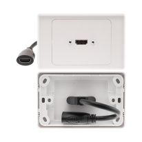 Single HDMI Horizontal Wall Plate with Dongle