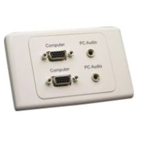 Dual SVGA Wall Plate with 3.5mm Audio Outlet