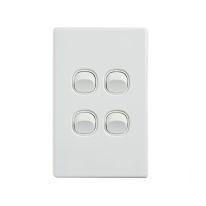 4C | Elegant Wall Switch 4 Gang 250V 16A - Vertical