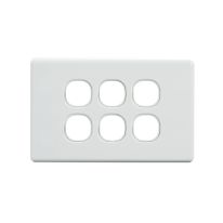 4C | Classic 6 Gang Switch Cover - White