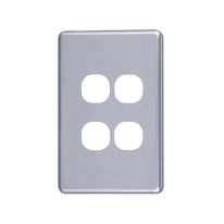 4C | Classic 4 Gang Switch Cover  - Silver