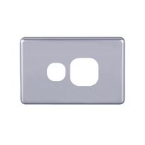 4C | Classic Single Power Point Cover Plate  - Silver