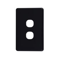 4C | Classic 2 Gang Switch Cover Plate | Black
