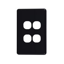 4C | Classic 4 Gang Switch Cover Plate | Black