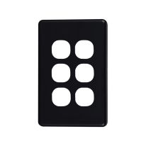 4C | Classic 6 Gang Switch Cover  - Black