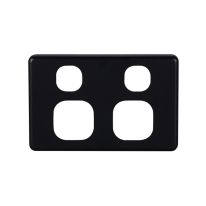 4C | Classic Double GPO Cover Plate | Black