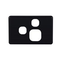 4C | Classic Single Power Point with Extra Switch Cover Plate  - Black