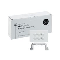 4C | Classic 6 Gang Switch 250V 16AX - Horizontal - 10 Pack with 10 FREE C-Clips