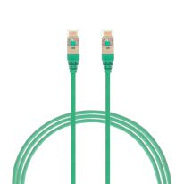 0.25m CAT6A RJ45 S/FTP THIN LSZH Network Cable | Green