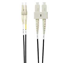1m LC-SC OM4 Multimode Fibre Optic Patch Cable: Black