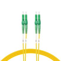 10m LC/APC-LC/APC OS1 / OS2 Singlemode Fibre Optic Duplex Patch Cable 2mm Oversleeving | Yellow 
