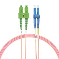 4Cabling LC-SC/APC OS1 / OS2 Singlemode Fibre Optic Duplex Cable. Salmon Pink