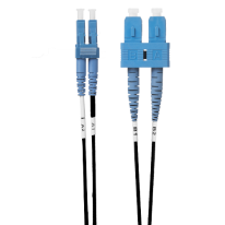 1m LC-SC OS1 / OS2 Singlemode Fibre Optic Cable: Black