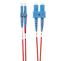 0.5m LC-SC OS1 / OS2 Singlemode Fibre Optic Cable: Red