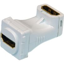 HDMI to HDMI Right Angle Coupler Insert White
