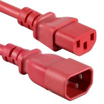 1.5m IEC C13 to C14 Extension Cord M-F: Red