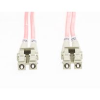10m LC-LC OS1 / OS2 Singlemode Fibre Optic Cable: Salmon Pink