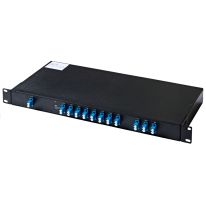 PlusOptic Infinimux, 8 Channel (1470-1610nm) Dual Core CWDM Mux / Demux 1RU 19" chassis + 1310nm Pass Through Port, Expansion and Monitoring Port MD-8CH-1RU-CWDM-1310-DX