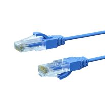 0.25m CAT6A THIN U/UTP LSZH 28 AWG RJ45 Network Cable | Blue