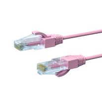 5m CAT6A THIN U/UTP LSZH 28 AWG RJ45 Network Cable | Pink