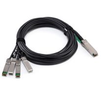 PlusOptic 40G DAC with QSFP+ to 4SFP+ connectors, 5M, Twinax, Passive Cable | PlusOptic DACQSFP+-4-5M-PLU