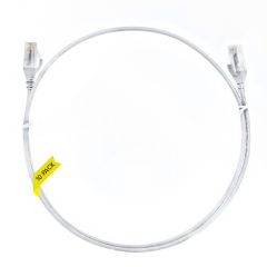 1m Cat 6 Ultra Thin LSZH Pack of 10 Ethernet Network Cable. White