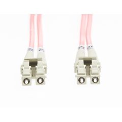 0.5m LC-LC OM1 Multimode Fibre Optic Patch Lead: Salmon Pink_1