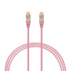 0.5m CAT6A RJ45 S/FTP THIN LSZH 30 AWG Network Cable | Pink